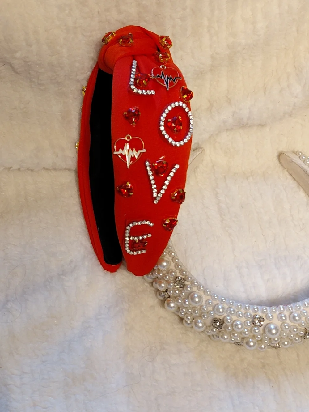 Embellished Red Knot Headband
